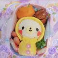さまるん's cooksnap of when they made キャラ弁♡梅雨に雨がっぱの女の子.