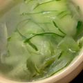 MULA's cooksnap of when they made ヒラヒラ❤リボンキュウリのスープ.