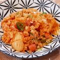 あーこ姐's cooksnap of when they made レンジdeキムチと沢庵チャーハン.