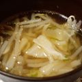 あきつま（杏花☆）'s cooksnap of when they made 超簡単！キャベツともやしのゴマ塩スープ.