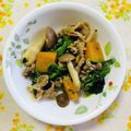 チェックのミニくま's cooksnap of when they made 南瓜とほうれん草の塩麹炒め⭐︎免疫力up.