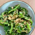 yuchinchik's cooksnap of when they made ツルナ(ホウレンソウでも可)のクルミあえ.
