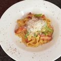 ♡pink's cooksnap of when they made アスパラ入りカルボナーラフェットチーネ.