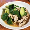 低カロ探検隊's cooksnap of when they made さっぱりお酢で豚肉とキュウリの中華丼.