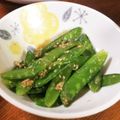 低カロ探検隊's cooksnap of when they made さやえんどうのゴマ味噌和え.