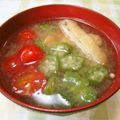 papepo☆'s cooksnap of when they made プチトマトとオクラの味噌汁.