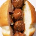 モジャ時々ツルツル's cooksnap of when they made 照り焼きミートボールのコッペパンサンド.
