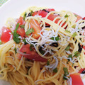 アヤひま's cooksnap of when they made トマトと紫蘇としらすの和風冷製パスタ.