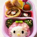 サイチョン's cooksnap of when they made ✿キャラ弁いちごキティちゃん✿.