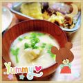 海理ママ's cooksnap of when they made えのきと茄子の☆味噌汁.