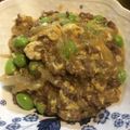 ♪でこ♪'s cooksnap of when they made 枝豆たっぷり！豚ミンチの卵とじ丼♪.