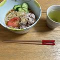 くーー〜's cooksnap of when they made 夏野菜たっぷり!!冷たい豚しゃぶうどん.