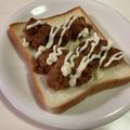 papikun's cooksnap of when they made ✨唐揚げトースト✨.