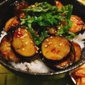 ONE★MAYU★'s cooksnap of when they made なすの蒲焼き丼♡.