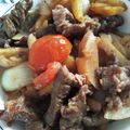 まるららら's cooksnap of when they made ジャガイモと安い牛肉で ロモサルタード.
