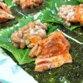 きっかママ's cooksnap of when they made 韓国海苔に大葉キムチ納豆！簡単おつまみ♡.