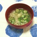 おはなすき's cooksnap of when they made ☆オクラとエノキのお味噌汁☆.
