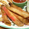 きっかママ's cooksnap of when they made 簡単♪ワンタンの皮deくるくる揚げ.