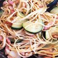 クックU2Q2Z4☆'s cooksnap of when they made 簡単！ズッキーニとベーコンの和風パスタ.