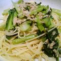 みゆかちゃん's cooksnap of when they made 簡単パスタ♪小松菜とツナ缶.