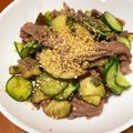 海 砂's cooksnap of when they made 牛肉と塩もみ野菜のピリ辛炒め.