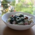 みるく茶's cooksnap of when they made 〖ほうれん草とハムのクリームスパゲティ〗.