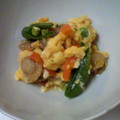 すいーぷりん's cooksnap of when they made ✿蒸しホタテとスナップエンドウの卵とじ✿.