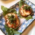 ねこはがき's cooksnap of when they made レンジで簡単☆しいたけの大葉味噌チーズ.