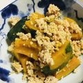 陸ケミ's cooksnap of when they made かぼちゃの鶏そぼろ煮.