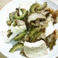 睡眠欲食欲性欲's cooksnap of when they made 豚バラ肉とゴーヤと豆腐の梅肉炒め煮.