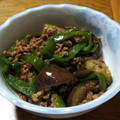 野菜係's cooksnap of when they made なすとピーマンのみそそぼろ炒め.