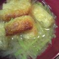 柳さき's cooksnap of when they made シャキ水菜とカリ焼きあげのお味噌汁.