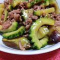 hitomi♪＊'s cooksnap of when they made 茄子とゴーヤ、ひき肉のピリ辛麻婆炒め♡.