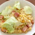 ＠澪音's cooksnap of when they made 時短簡単ランチ☆卵とウインナーの炒めご飯.
