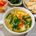 シルバニア's cooksnap of when they made ふんわり玉子とニラお豆腐の酸辣湯風スープ.