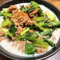 みそ豆's cooksnap of when they made 小松菜とひき肉の胡麻味噌炒め.