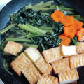 あんまかろん☆'s cooksnap of when they made めんつゆで簡単・小松菜と厚揚げのおひたし.