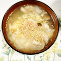 3110さゆ's cooksnap of when they made 春巻きの皮入り♡きのこのワンタン風スープ.