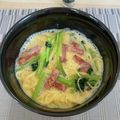 食べポジ's cooksnap of when they made 豆乳カルボナーラ.