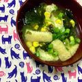 ふたごゆき's cooksnap of when they made ワカメとコーンのお味噌汁♪プチプチ甘い♪.