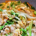ミセスデイジー's cooksnap of when they made 豚肉と山東菜の塩麹卵とじ.