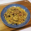 Asato★'s cooksnap of when they made ベーコンとしめじのパスタ.