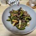 さらまんマルシェ's cooksnap of when they made ひらたけとゴーヤのオイスター肉炒め.