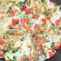 マダムカフェ♡'s cooksnap of when they made 猿も作れる簡単チヂミ　パプリカ玉ねぎニラ.