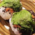ひよこまめ52's cooksnap of when they made お弁当や麺類と◎梅と大葉の胡麻塩おにぎり.