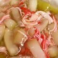 とみー＆ラスカル's cooksnap of when they made 夕顔とカニかまの冷やし鉢.