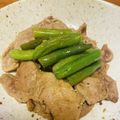 初心者９'s cooksnap of when they made にんにくの芽と豚バラの塩レモン炒め.