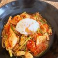 ちリ☆'s cooksnap of when they made 超ヘルシー！蒟蒻麺の甘辛温玉ビビン麺.
