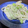 わかぞ～'s cooksnap of when they made 超簡単！「枝豆のクリームパスタ」.