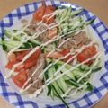 きらり流れ星's cooksnap of when they made トマトとツナの冷やし中華風うどん.